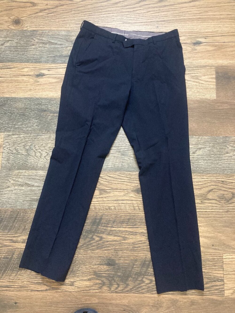 Hugo Boss Men’s 34x32 Navy Blue Virgin Wool Stretch Dress Pants Trousers